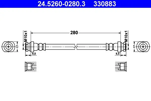 Handler.Part Brake hose ATE 24526002803 1