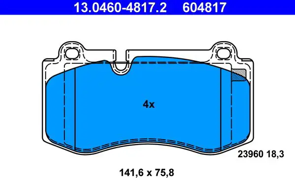 Handler.Part Brake pad set, disc brake ATE 13046048172 1