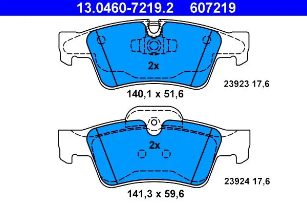 Handler.Part Brake pad set, disc brake ATE 13046072192 1