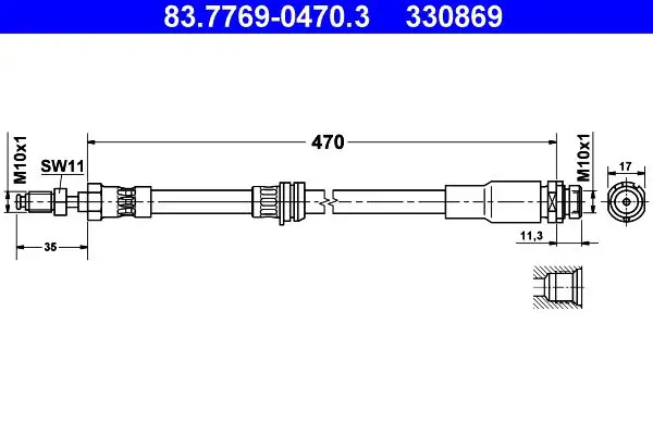 Handler.Part Brake hose ATE 83776904703 1