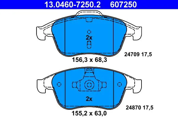 Handler.Part Brake pad set, disc brake ATE 13046072502 1