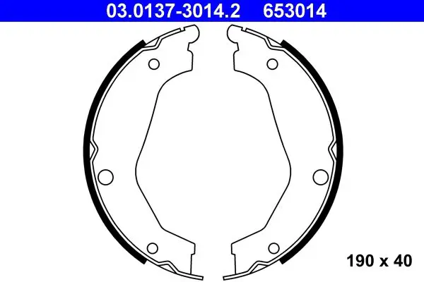 Handler.Part Brake shoe set, parking brake ATE 03013730142 1