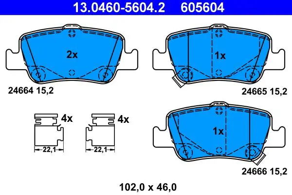 Handler.Part Brake pad set, disc brake ATE 13046056042 1