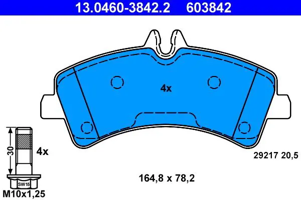 Handler.Part Brake pad set, disc brake ATE 13046038422 1