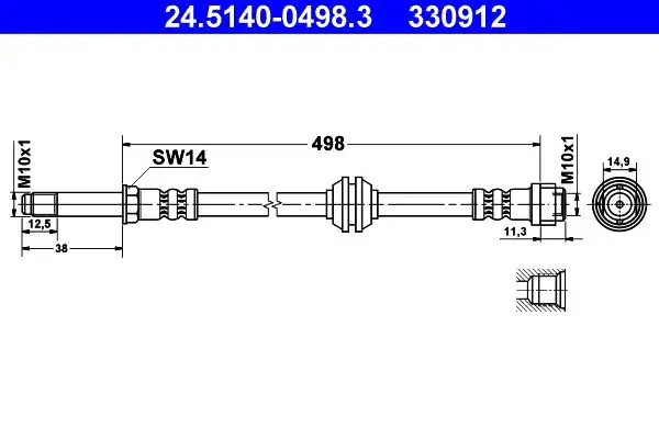 Handler.Part Brake hose ATE 24514004983 1