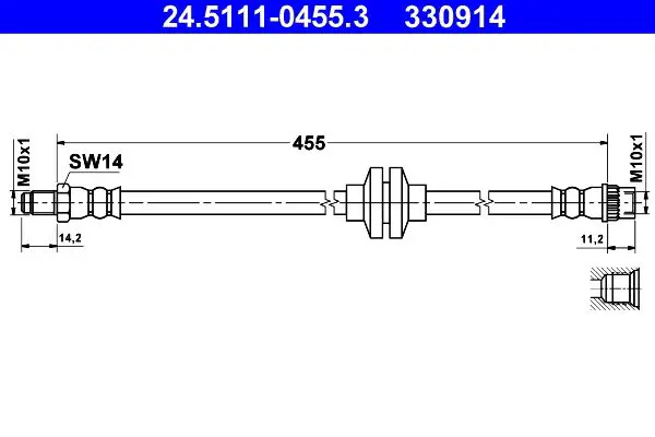 Handler.Part Brake hose ATE 24511104553 1