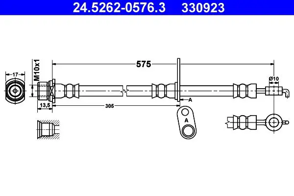 Handler.Part Brake hose ATE 24526205763 1