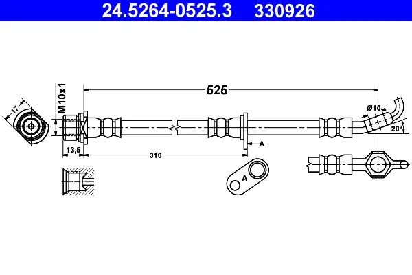 Handler.Part Brake hose ATE 24526405253 1