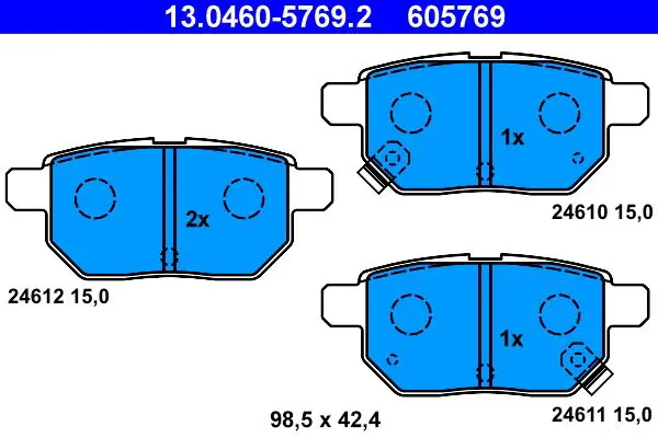 Handler.Part Brake pad set, disc brake ATE 13046057692 1