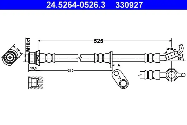 Handler.Part Brake hose ATE 24526405263 1