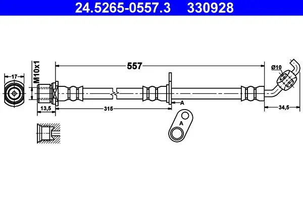 Handler.Part Brake hose ATE 24526505573 1