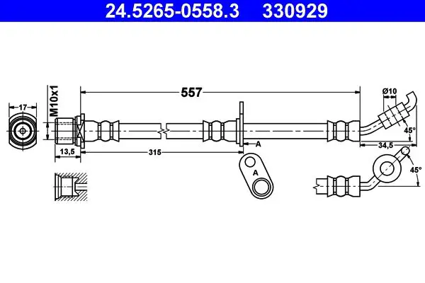 Handler.Part Brake hose ATE 24526505583 1