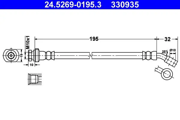 Handler.Part Brake hose ATE 24526901953 1