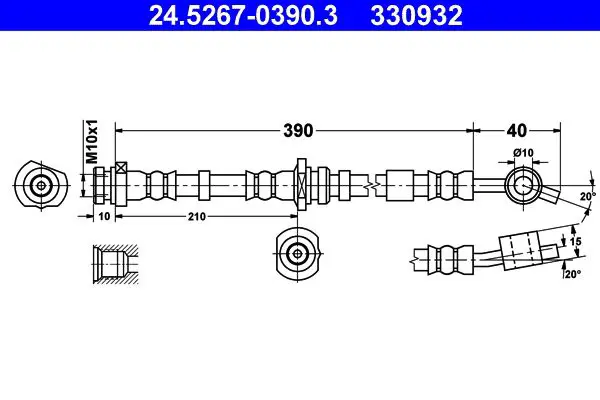 Handler.Part Brake hose ATE 24526703903 1