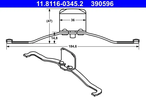 Handler.Part Spring, brake caliper ATE 11811603452 1