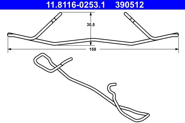 Handler.Part Spring, brake caliper ATE 11811602531 1