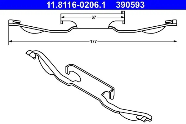 Handler.Part Spring, brake caliper ATE 11811602061 1