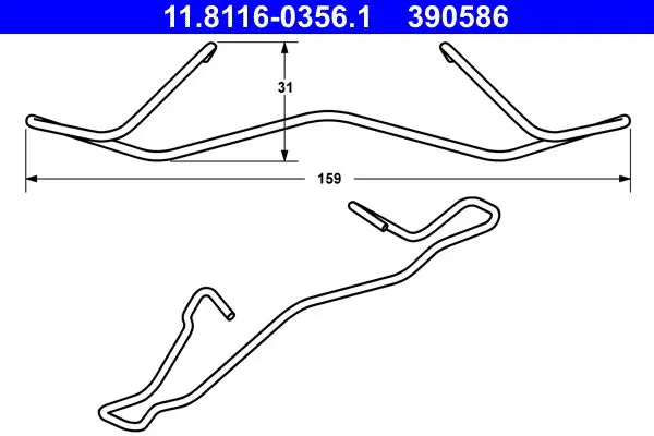 Handler.Part Spring, brake caliper ATE 11811603561 1