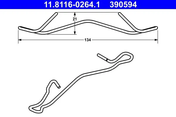 Handler.Part Spring, brake caliper ATE 11811602641 1