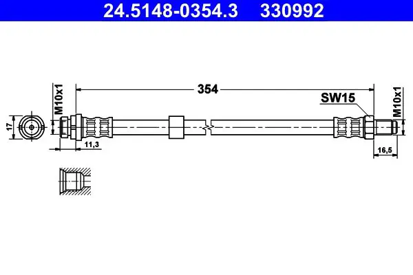 Handler.Part Brake hose ATE 24514803543 1