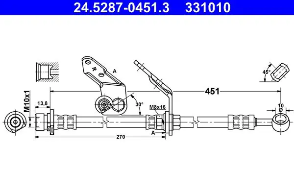 Handler.Part Brake hose ATE 24528704513 1