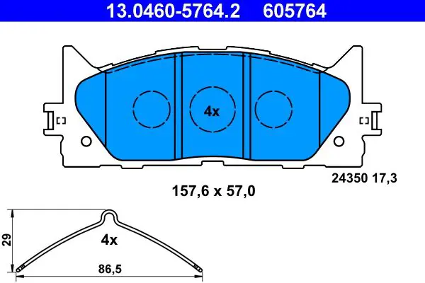 Handler.Part Brake pad set, disc brake ATE 13046057642 1