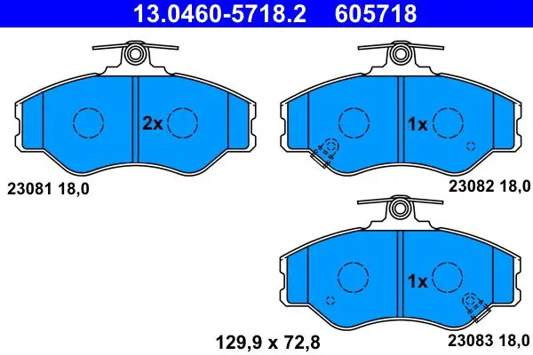 Handler.Part Brake pad set, disc brake ATE 13046057182 1