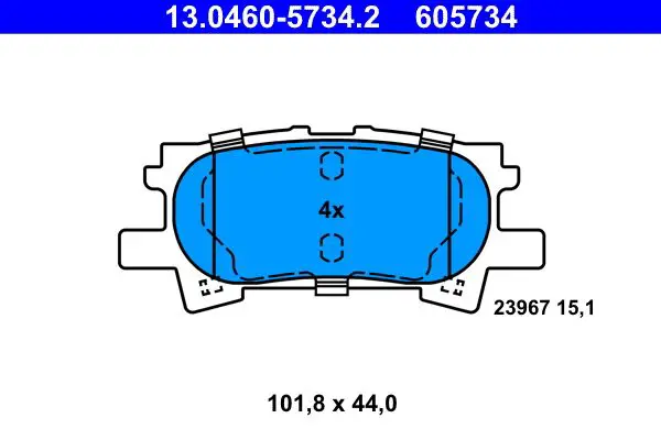 Handler.Part Brake pad set, disc brake ATE 13046057342 1