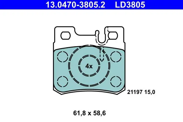 Handler.Part Brake pad set, disc brake ATE 13047038052 1