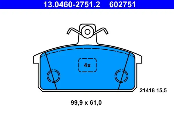 Handler.Part Brake pad set, disc brake ATE 13046027512 1