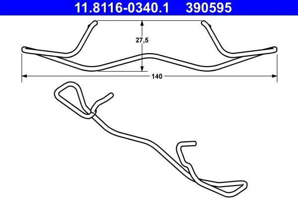 Handler.Part Spring, brake caliper ATE 11811603401 1