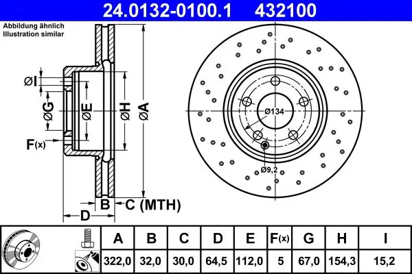 Handler.Part Brake disc ATE 24013201001 1