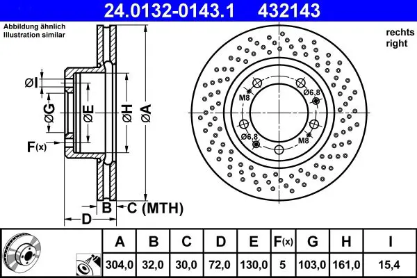 Handler.Part Brake disc ATE 24013201431 1