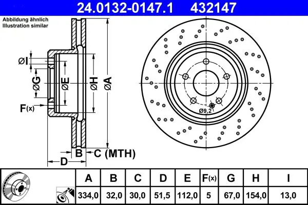 Handler.Part Brake disc ATE 24013201471 1