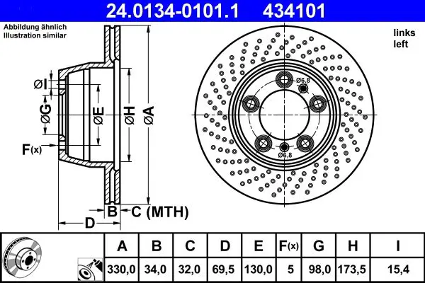 Handler.Part Brake disc ATE 24013401011 1