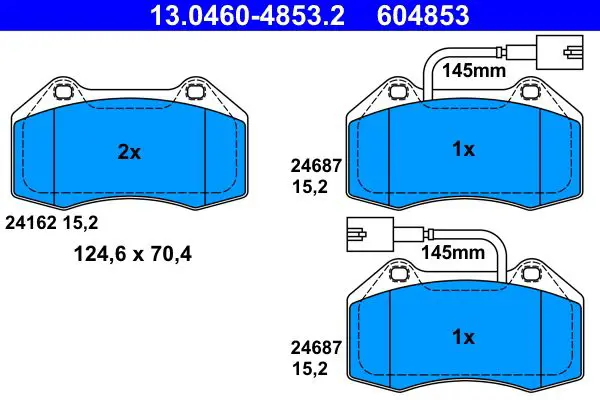 Handler.Part Brake pad set, disc brake ATE 13046048532 1