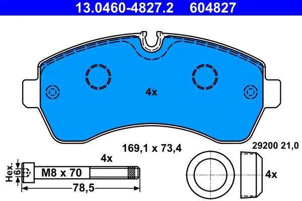 Handler.Part Brake pad set, disc brake ATE 13046048272 1