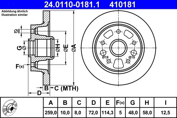 Handler.Part Brake disc ATE 24011001811 1