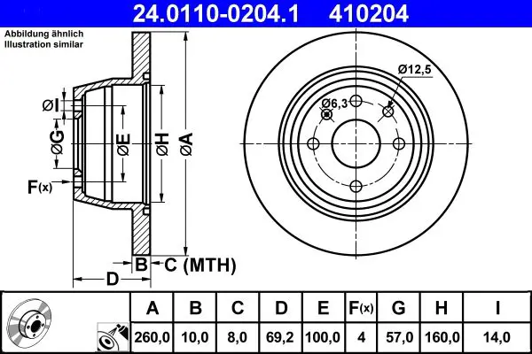 Handler.Part Brake disc ATE 24011002041 1