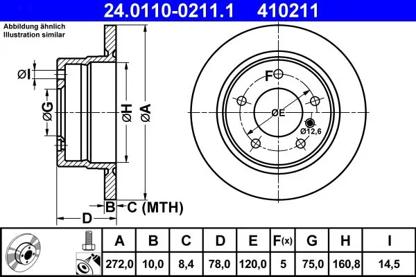 Handler.Part Brake disc ATE 24011002111 1