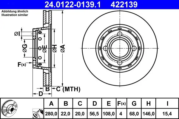 Handler.Part Brake disc ATE 24012201391 1