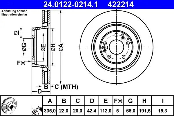 Handler.Part Brake disc ATE 24012202141 1