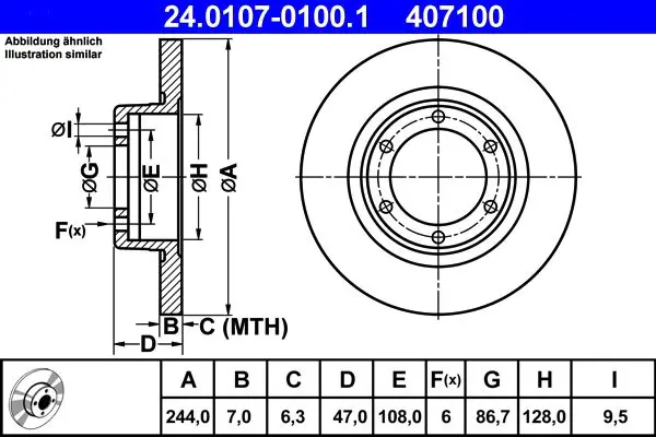 Handler.Part Brake disc ATE 24010701001 1