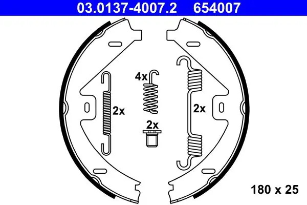 Handler.Part Brake shoe set, parking brake ATE 03013740072 1