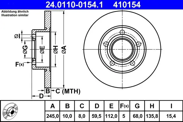 Handler.Part Brake disc ATE 24011001541 1