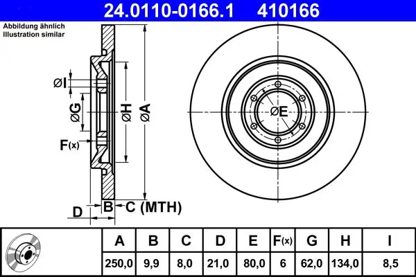 Handler.Part Brake disc ATE 24011001661 1