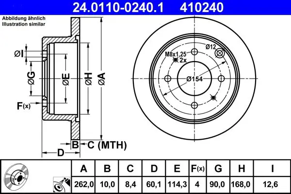 Handler.Part Brake disc ATE 24011002401 1