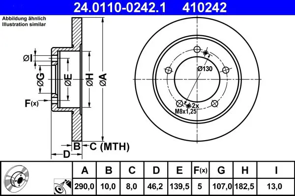 Handler.Part Brake disc ATE 24011002421 1