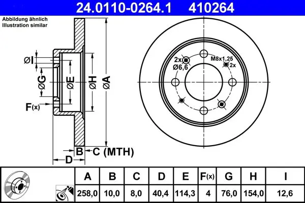 Handler.Part Brake disc ATE 24011002641 1