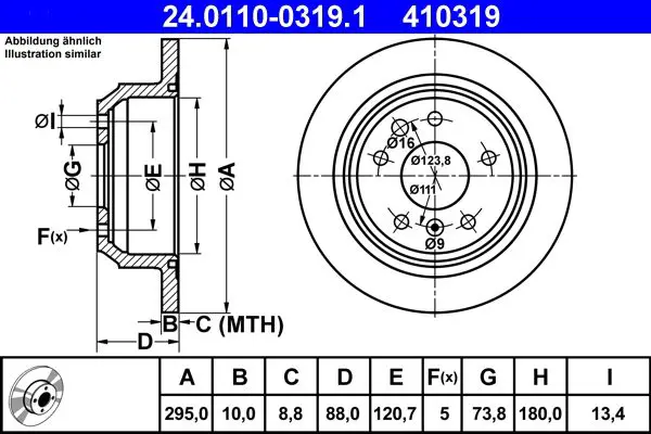 Handler.Part Brake disc ATE 24011003191 1